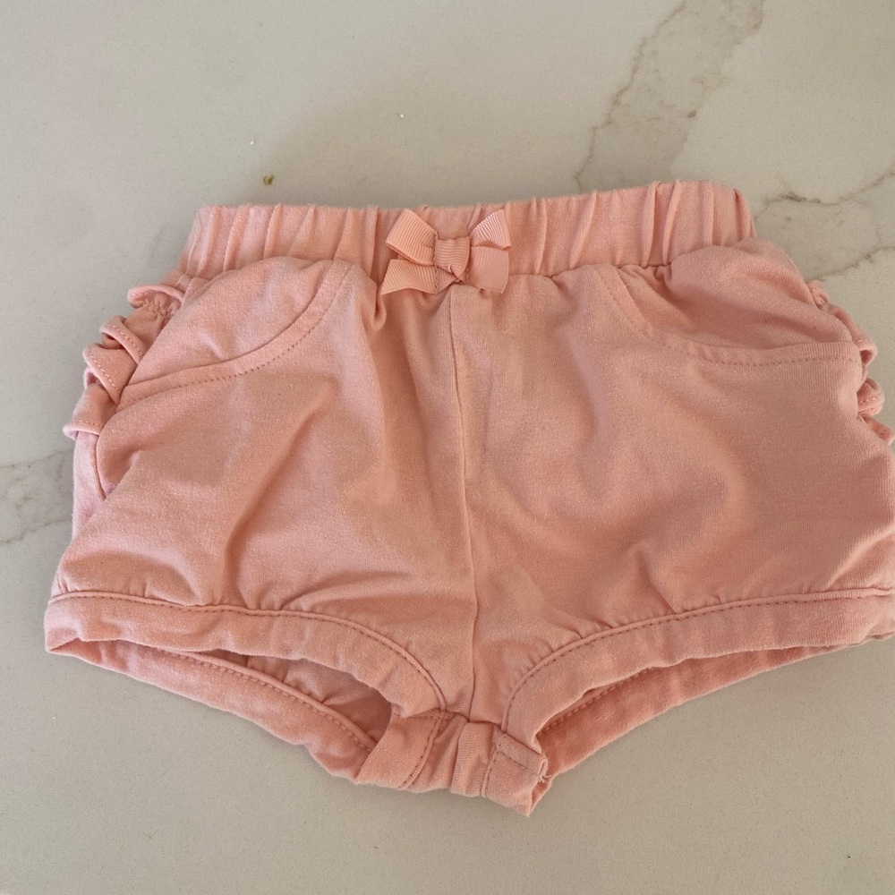 Pink Ruffled Kids Shorts - Picture 2 of 3